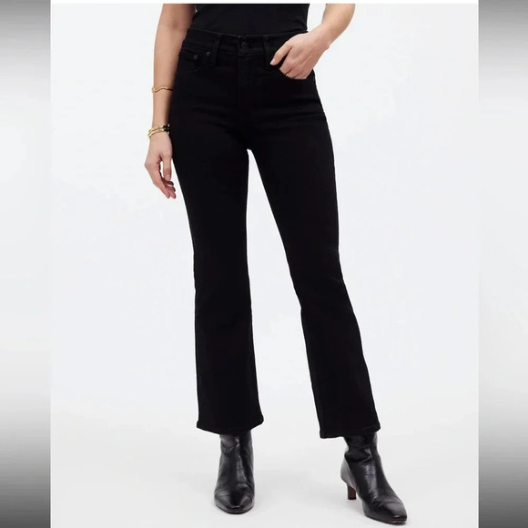 Madewell Kick Out Crop Jeans Black 26 Tall - Picture 3 of 11